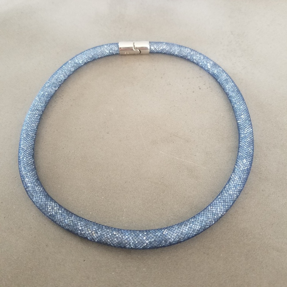 Genuine Swarovski mesh blue bracelet or necklace